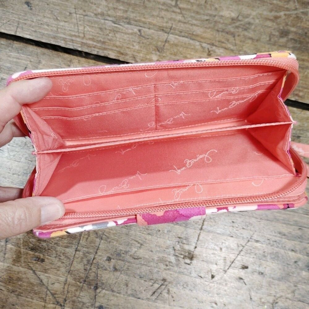 Vera Bradley Pixie Blooms Turnlock Wallet Large Zip Around Clutch Carry All - Picture 5 of 7